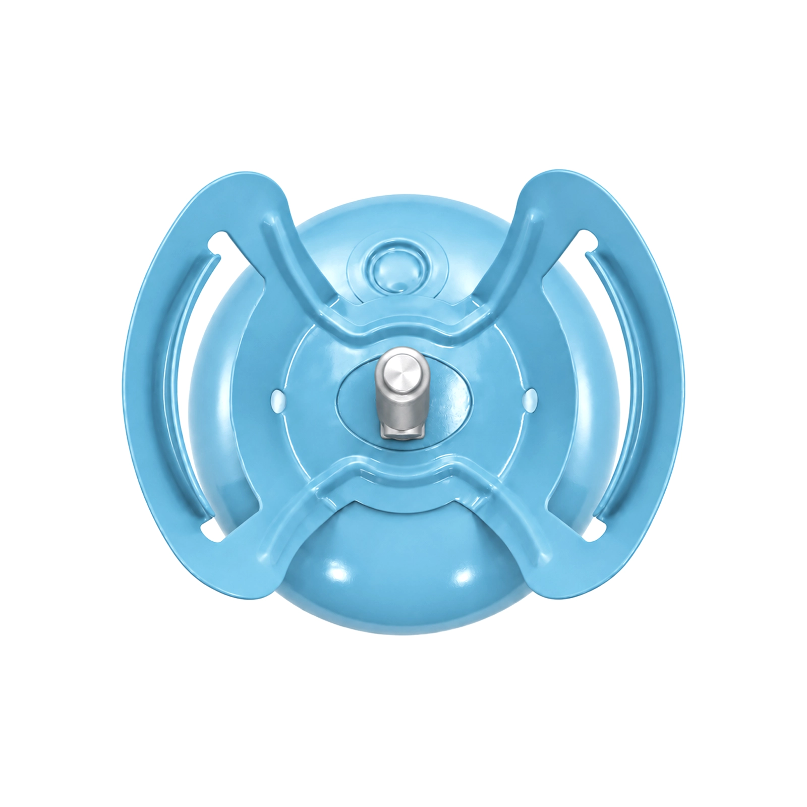 Top view of R134a refrigerant cylinder valve and protective handles
