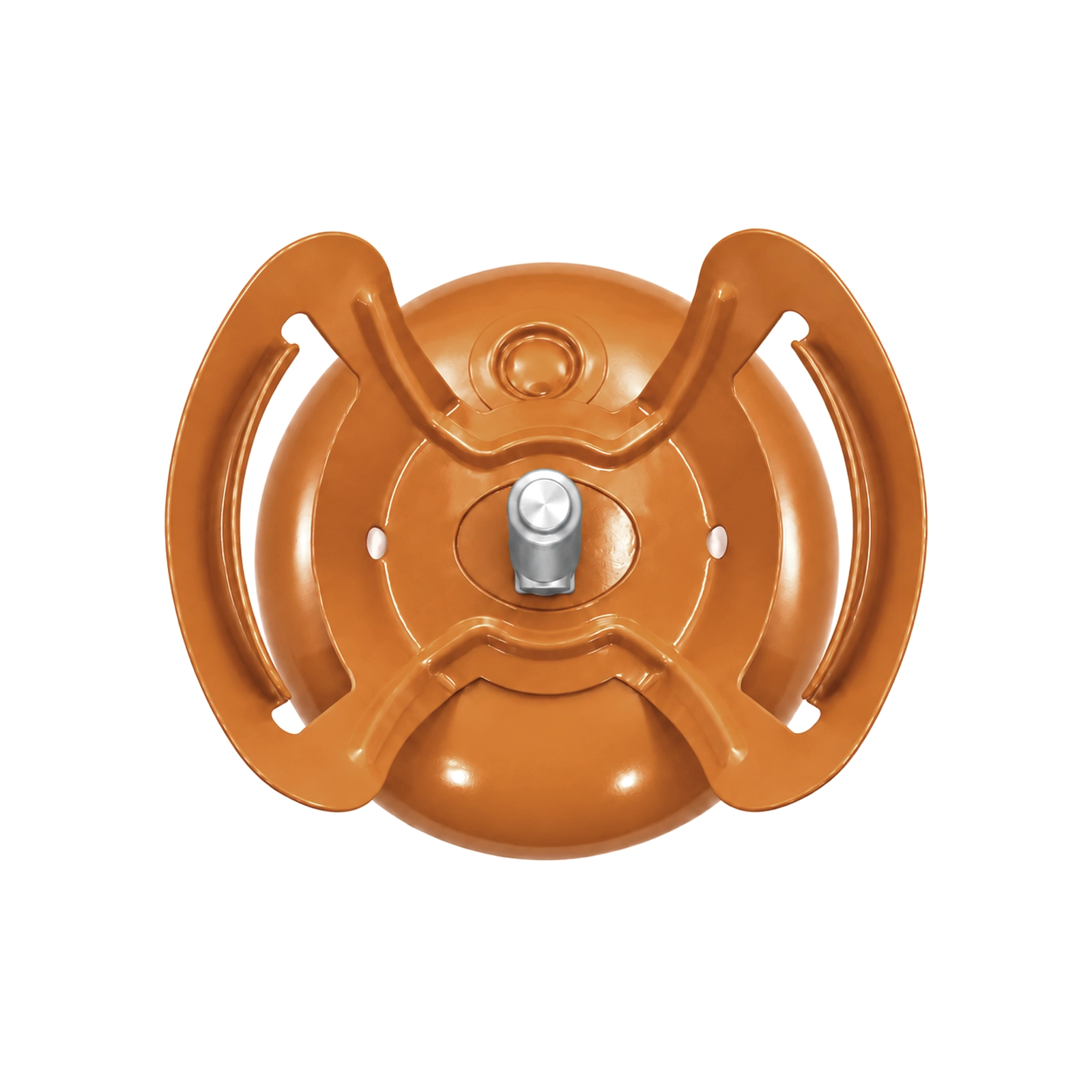 Top view of R404A refrigerant cylinder valve and protective handles
