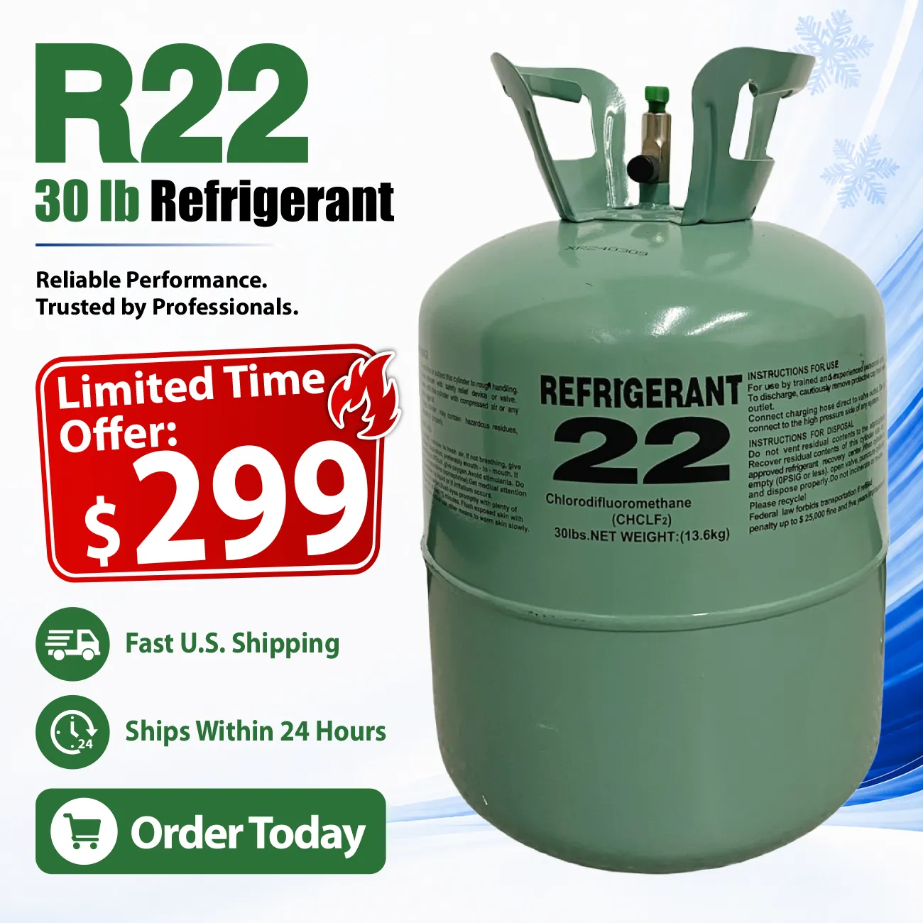 30Lb R22 Refrigerant R-22