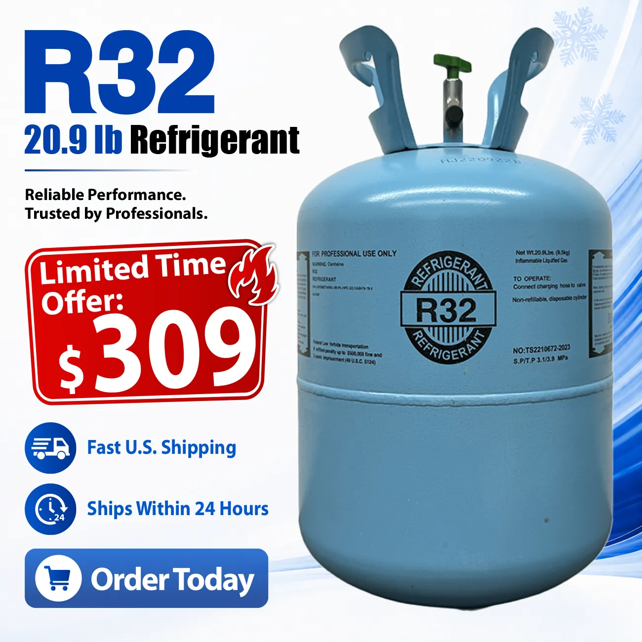 20.9LB R32 Refrigerant R-32
