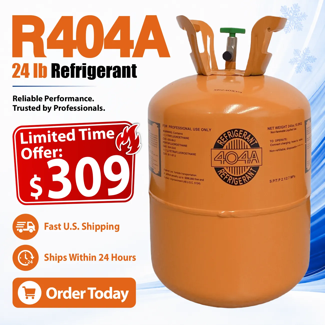 24LB R404A Refrigerant R-404A