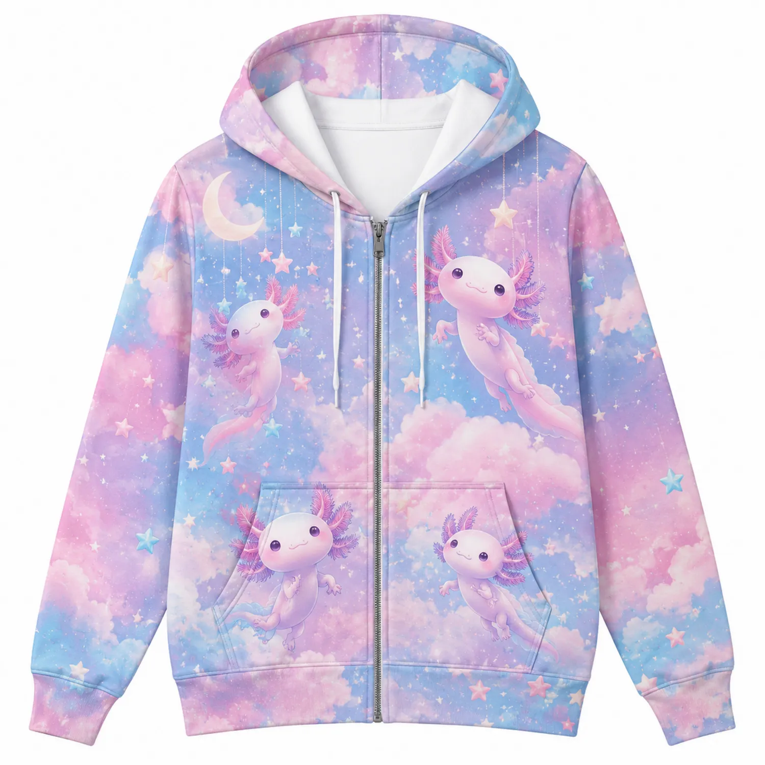 Sudadera con Capucha Axolote Cielo Estrellado