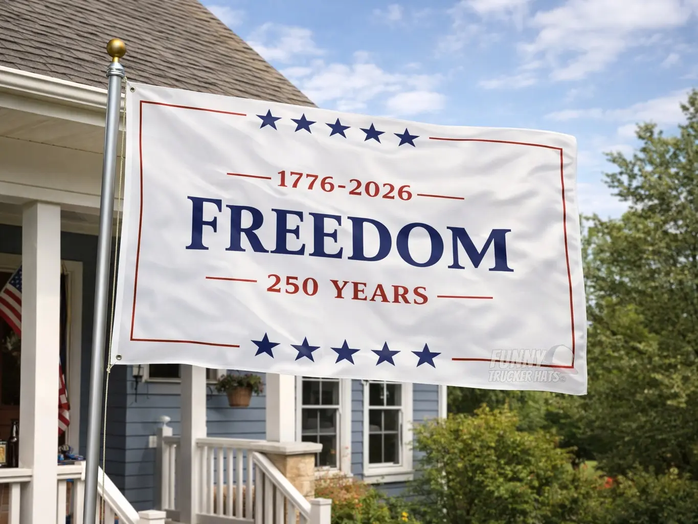 Freedom 250 Years Flag – 1776–2026 Patriotic 3x5 USA Anniversary Flag Garage & Man Cave American Flag Tapestry Big Slogan Summer Boat flag banners