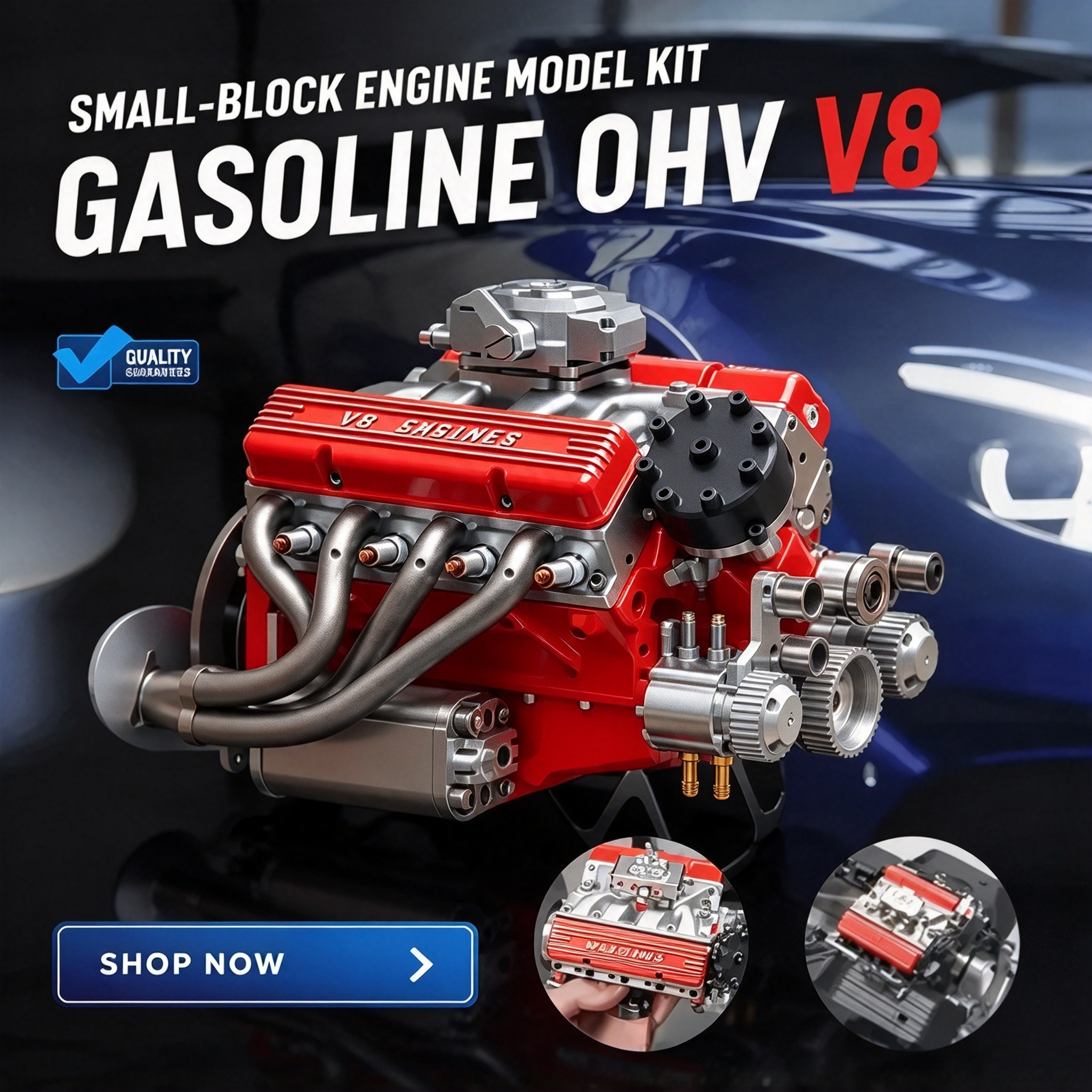 🎉Christmas Last Day Promotion — 50% OFF!+ FREESHIPPING🔥 - Gasoline OHV V8 Small-block Engine Model Kits