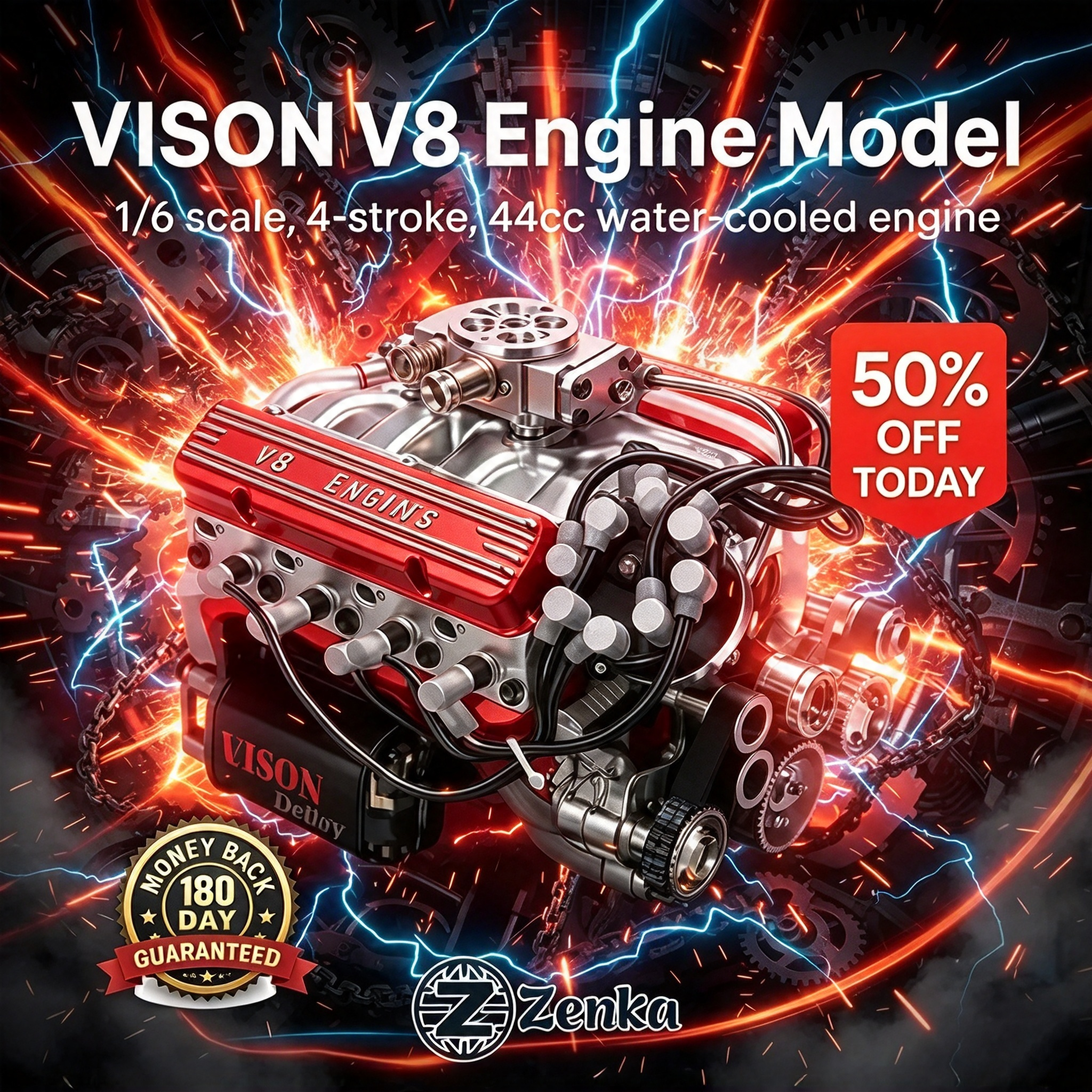 🎉Christmas Last Day Promotion — 50% OFF!+ FREESHIPPING🔥 - Gasoline OHV V8 Small-block Engine Model Kits