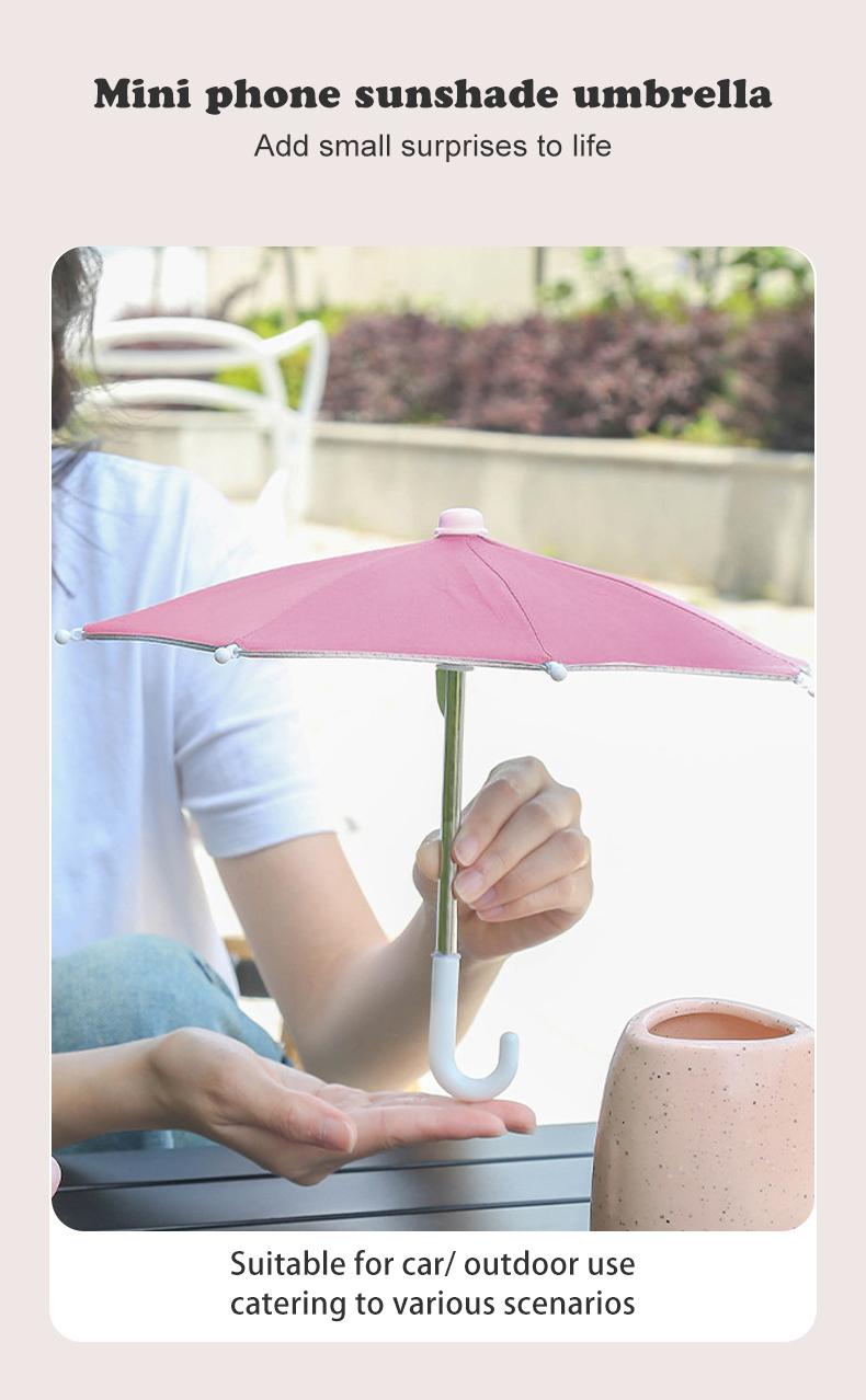 NiqueAura Protection Phone Umbrella for Sun Universal Adjustable Piggy Suction Cup Phone Stand with Sun Shade Cover