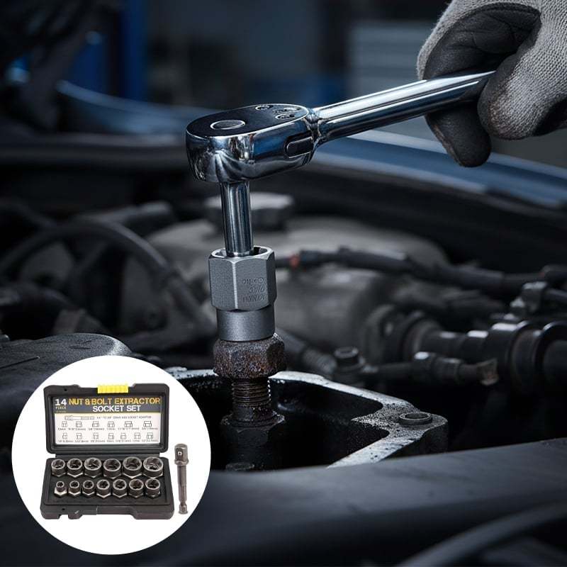 Impact Bolt Nut Extractor Set