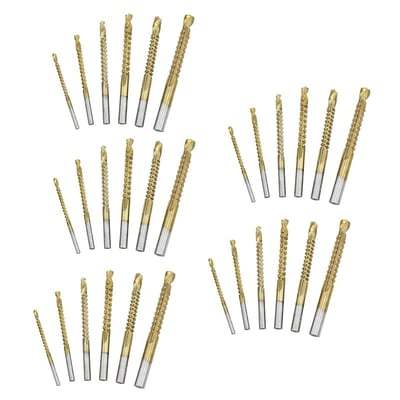 Drill Bit Set, Twist Drill Bits, Power Tool Accessories, 6Pcs Titanium Coated Carbon Steel Drill Bit Kit, 135° Split Point Straight Shank Anti-Walk Drilling Tools, Fully Ground Heat Resistant Bits