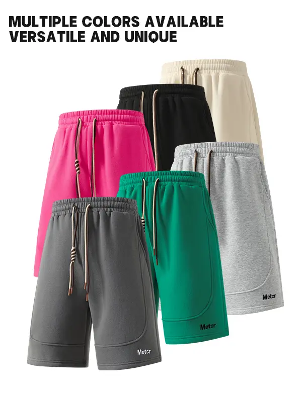 Men's Solid Color Casual Shorts with Side Pockets, Regular Fit, Relaxed Drawstring Waist, Breathable Lightweight Fabric, Sporty Style for Summer Outdoor Activities, Daily Wear and Vacation
