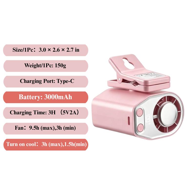 【Summer Survivals】JOYTUTUS 2026 Semiconductor Cooling Car Clip On Fan - 360&deg; Rotation, 100 Speeds Adjustable, LED Display, USB Rechargeable, Wide Clamp, 20Hr 3000mAh Battery, Car Accessories Car Fan Car Seat Fan High Velocity Fan Dealsforyoudays