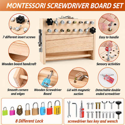 Montessori Screwdriver Lock And Key Board