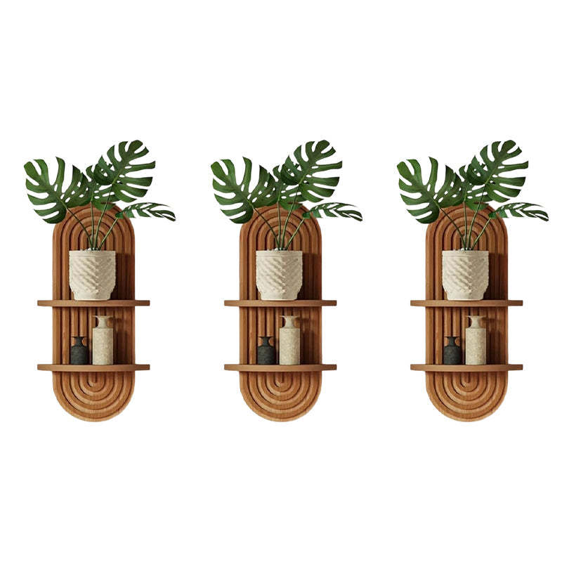 Boho Arched Wooden Wall Shelf