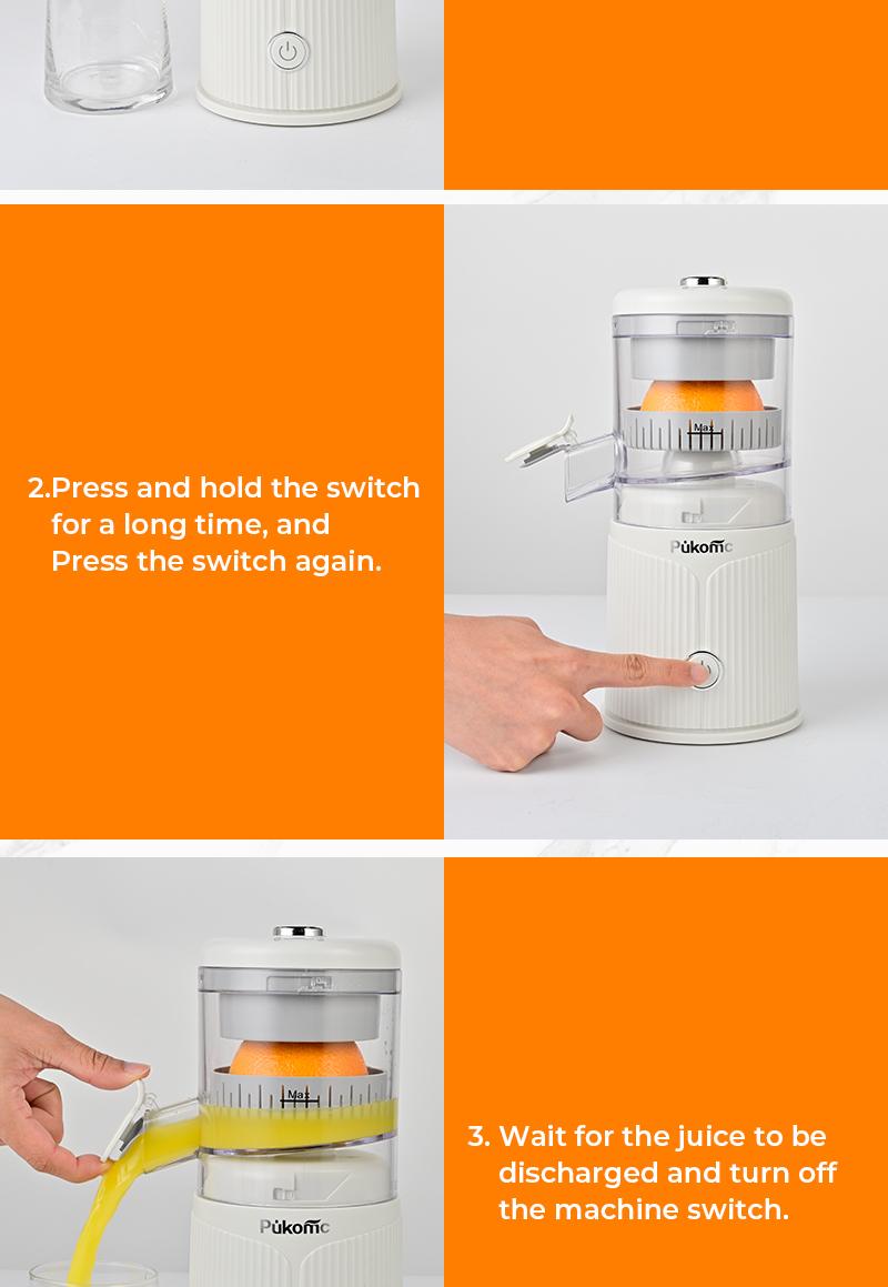 Pukomc Fast Juicer Machine Cordless & Rechargeable Fresh Pulp-Free Juice in Seconds Compact 10.6 Electric Squeezer for Oranges,summerwins summerwins
