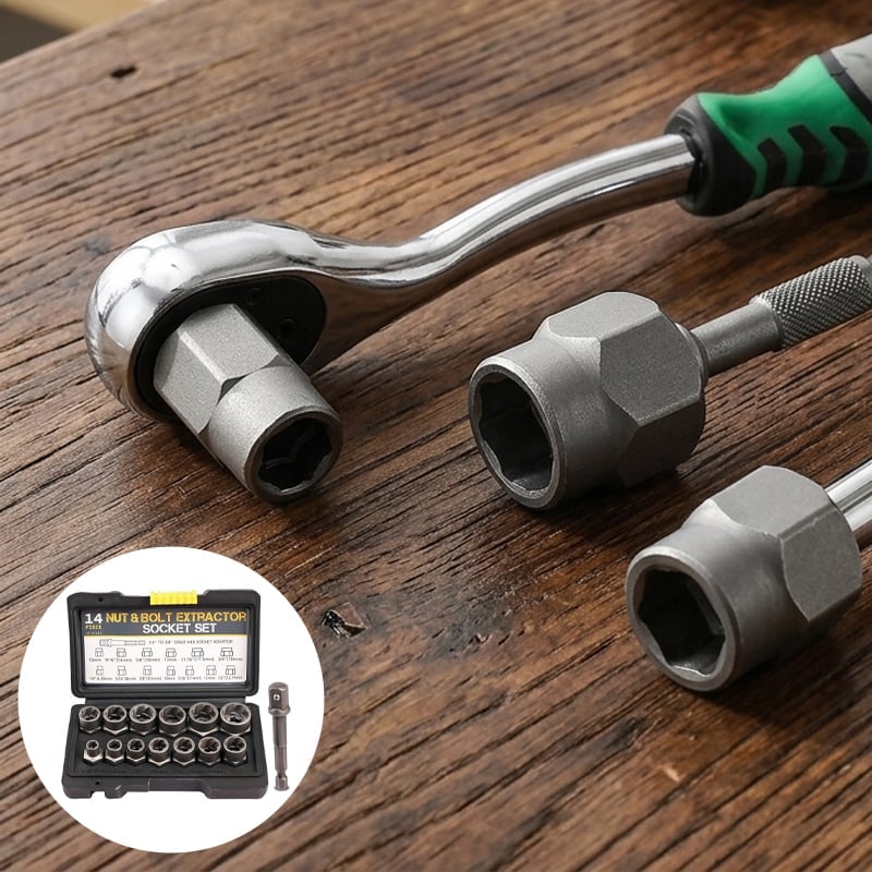 Impact Bolt Nut Extractor Set