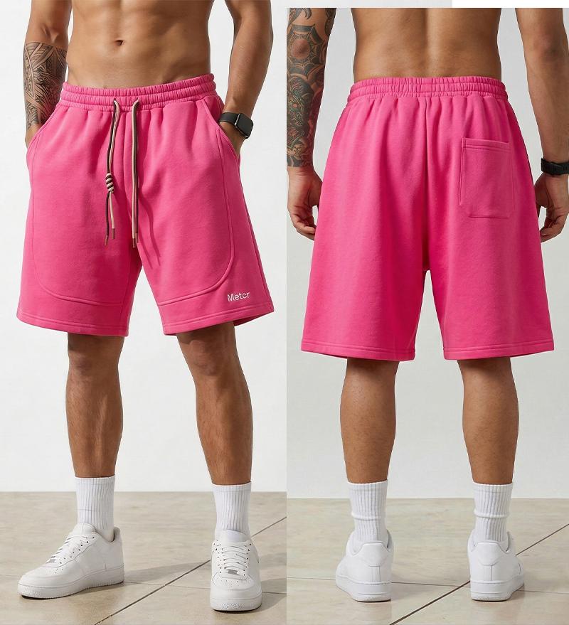 Men's Solid Color Casual Shorts with Side Pockets, Regular Fit, Relaxed Drawstring Waist, Breathable Lightweight Fabric, Sporty Style for Summer Outdoor Activities, Daily Wear and Vacation