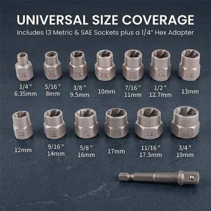 Impact Bolt Nut Extractor Set