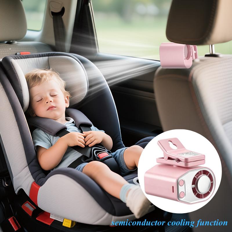 【Summer Survivals】JOYTUTUS 2026 Semiconductor Cooling Car Clip On Fan - 360&deg; Rotation, 100 Speeds Adjustable, LED Display, USB Rechargeable, Wide Clamp, 20Hr 3000mAh Battery, Car Accessories Car Fan Car Seat Fan High Velocity Fan Dealsforyoudays