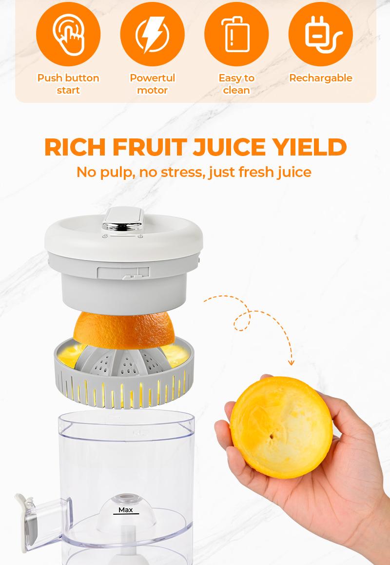Pukomc Fast Juicer Machine Cordless & Rechargeable Fresh Pulp-Free Juice in Seconds Compact 10.6 Electric Squeezer for Oranges,summerwins summerwins
