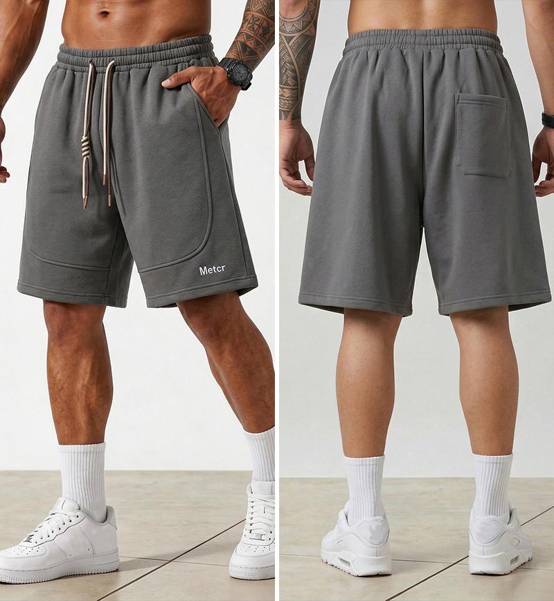 Men's Solid Color Casual Shorts with Side Pockets, Regular Fit, Relaxed Drawstring Waist, Breathable Lightweight Fabric, Sporty Style for Summer Outdoor Activities, Daily Wear and Vacation