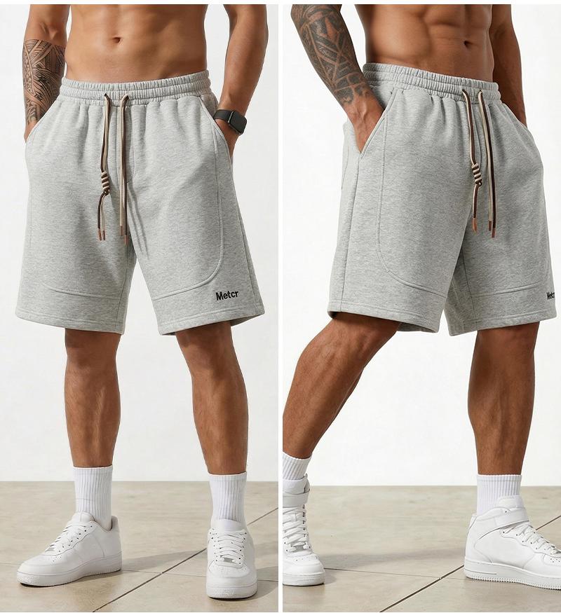 Men's Solid Color Casual Shorts with Side Pockets, Regular Fit, Relaxed Drawstring Waist, Breathable Lightweight Fabric, Sporty Style for Summer Outdoor Activities, Daily Wear and Vacation