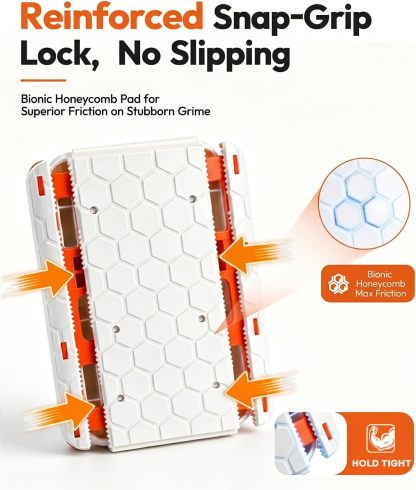 Handheld Snap Grip Mini Mop Use Any Cloth - Convenient Cloth Changing Mini Mop for Home Use with Easy Tap Handle（Includes 10 Washable Pads