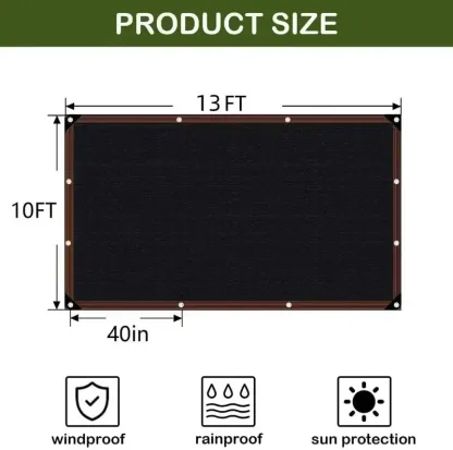 90% Blackout Sun Shade Cloth (Black) 10x13ft,UV-Resistant Shade Net.Heavy-Duty Mesh Shade Net with Reinforced Grommets,Patio, Camping, Garden, Pergola, Greenhouse Summer Essential,Privacy Screen Fence Mesh Shade Net,summervibes outdoorfun.tiktok shop deal