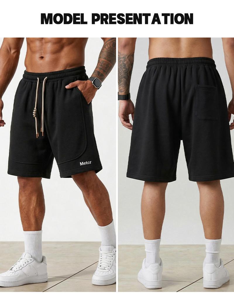 Men's Solid Color Casual Shorts with Side Pockets, Regular Fit, Relaxed Drawstring Waist, Breathable Lightweight Fabric, Sporty Style for Summer Outdoor Activities, Daily Wear and Vacation