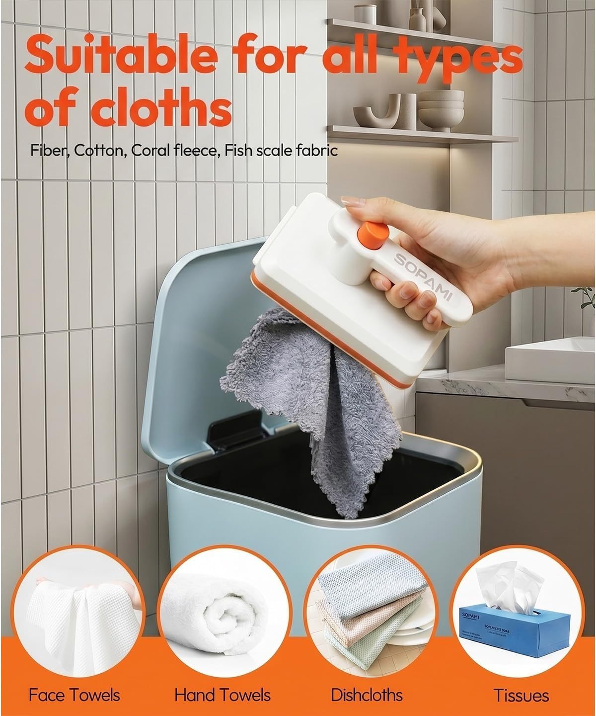 Handheld Snap Grip Mini Mop Use Any Cloth - Convenient Cloth Changing Mini Mop for Home Use with Easy Tap Handle（Includes 10 Washable Pads