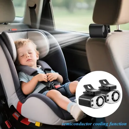 【Summer Survivals】JOYTUTUS 2026 Semiconductor Cooling Car Clip On Fan - 360° Rotation, 100 Speeds Adjustable, LED Display, USB Rechargeable, Wide Clamp, 20Hr 3000mAh Battery, Car Accessories Car Fan Car Seat Fan High Velocity Fan Dealsforyoudays