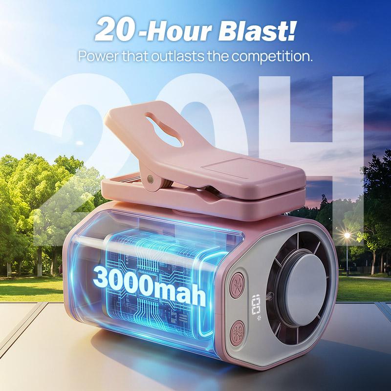 【Summer Survivals】JOYTUTUS 2026 Semiconductor Cooling Car Clip On Fan - 360&deg; Rotation, 100 Speeds Adjustable, LED Display, USB Rechargeable, Wide Clamp, 20Hr 3000mAh Battery, Car Accessories Car Fan Car Seat Fan High Velocity Fan Dealsforyoudays