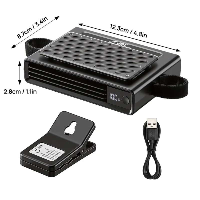 【Summer Survivals】JOYTUTUS 2026 Semiconductor Cooling Car Clip On Fan - 360° Rotation, 100 Speeds Adjustable, LED Display, USB Rechargeable, Wide Clamp, 20Hr 3000mAh Battery, Car Accessories Car Fan Car Seat Fan High Velocity Fan Dealsforyoudays