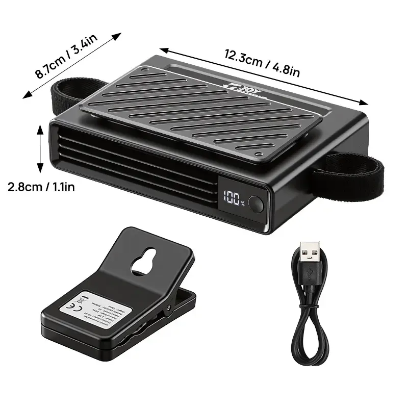 【Summer Survivals】JOYTUTUS 2026 Semiconductor Cooling Car Clip On Fan - 360° Rotation, 100 Speeds Adjustable, LED Display, USB Rechargeable, Wide Clamp, 20Hr 3000mAh Battery, Car Accessories Car Fan Car Seat Fan High Velocity Fan Dealsforyoudays