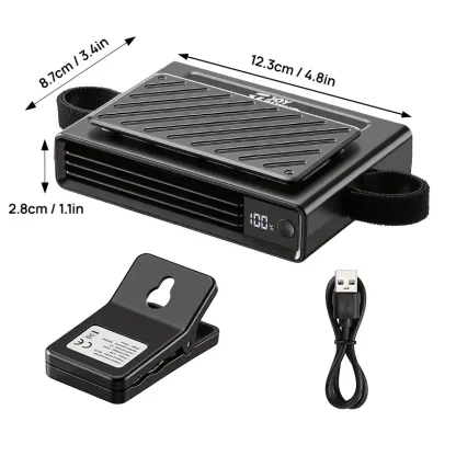 【Summer Survivals】JOYTUTUS 2026 Semiconductor Cooling Car Clip On Fan - 360° Rotation, 100 Speeds Adjustable, LED Display, USB Rechargeable, Wide Clamp, 20Hr 3000mAh Battery, Car Accessories Car Fan Car Seat Fan High Velocity Fan Dealsforyoudays