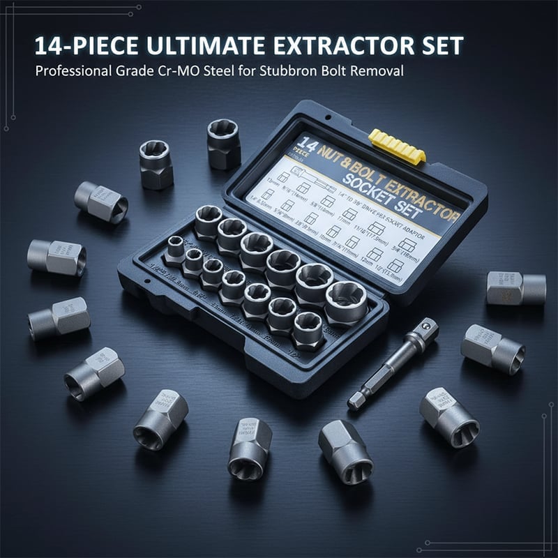 Impact Bolt Nut Extractor Set