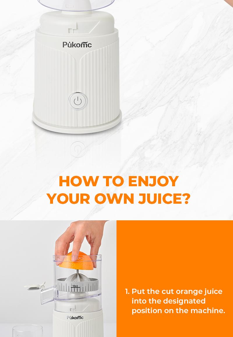 Pukomc Fast Juicer Machine Cordless & Rechargeable Fresh Pulp-Free Juice in Seconds Compact 10.6 Electric Squeezer for Oranges,summerwins summerwins