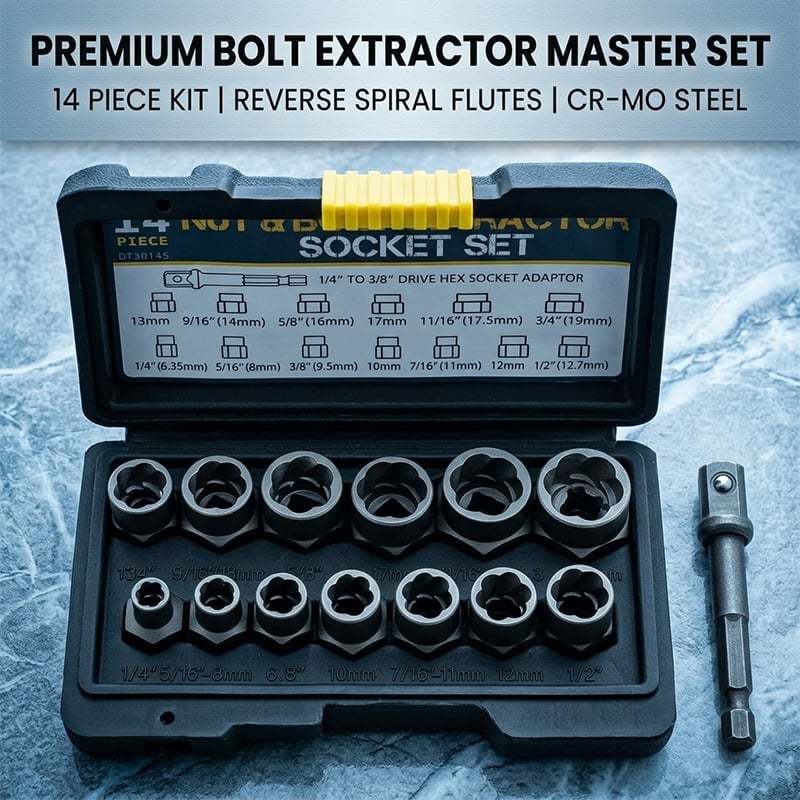 Impact Bolt Nut Extractor Set