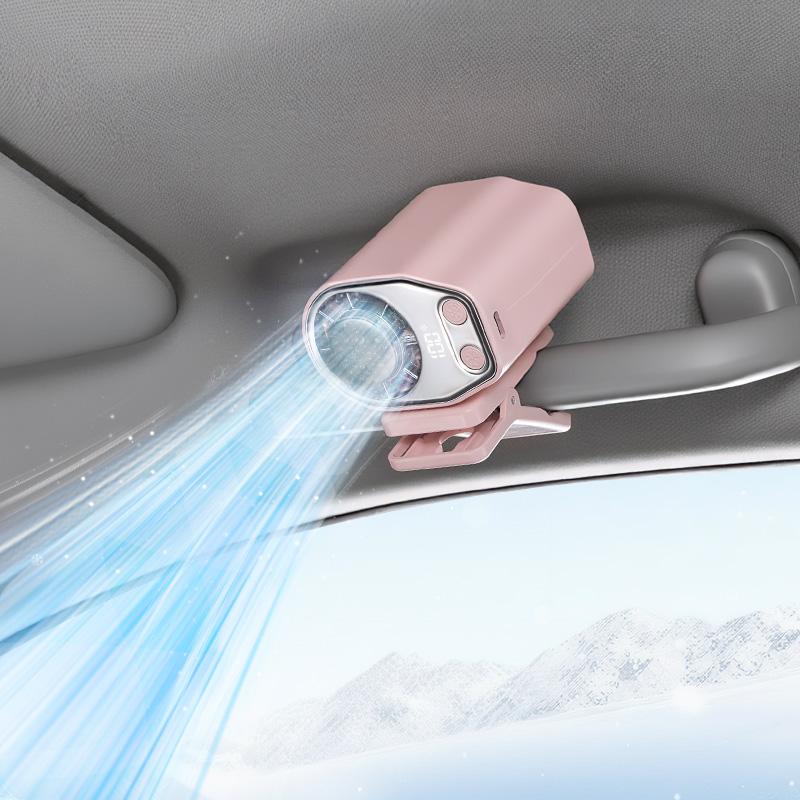 【Summer Survivals】JOYTUTUS 2026 Semiconductor Cooling Car Clip On Fan - 360&deg; Rotation, 100 Speeds Adjustable, LED Display, USB Rechargeable, Wide Clamp, 20Hr 3000mAh Battery, Car Accessories Car Fan Car Seat Fan High Velocity Fan Dealsforyoudays