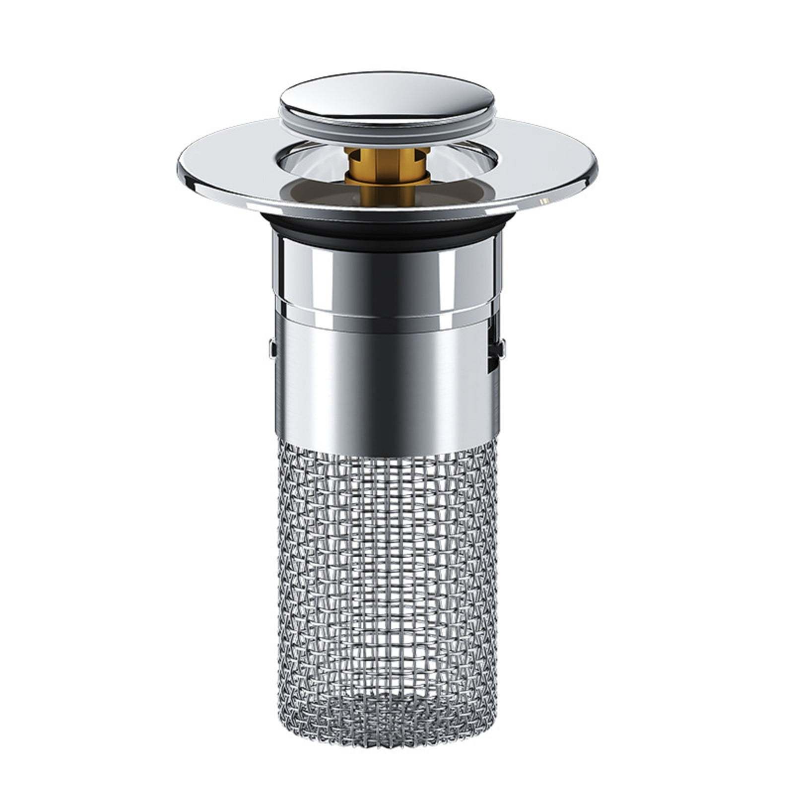 Bathroom Sink Drain Strainer Pop Up Sink Hair Catcher 3.15 Inch Removable Stainless Steel Filter Basket Sink Stopper Replacement Anti Clog Drain Filter Wash Basin Debris Capture Tool for Bathroom