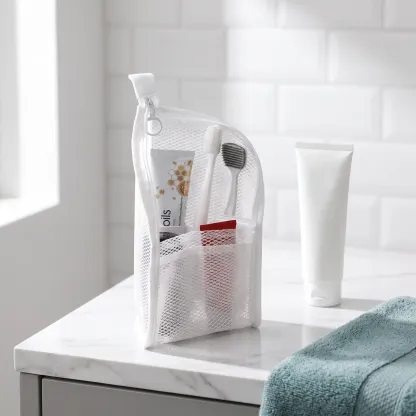 Mesh Zipper Toiletry Storage Pouch