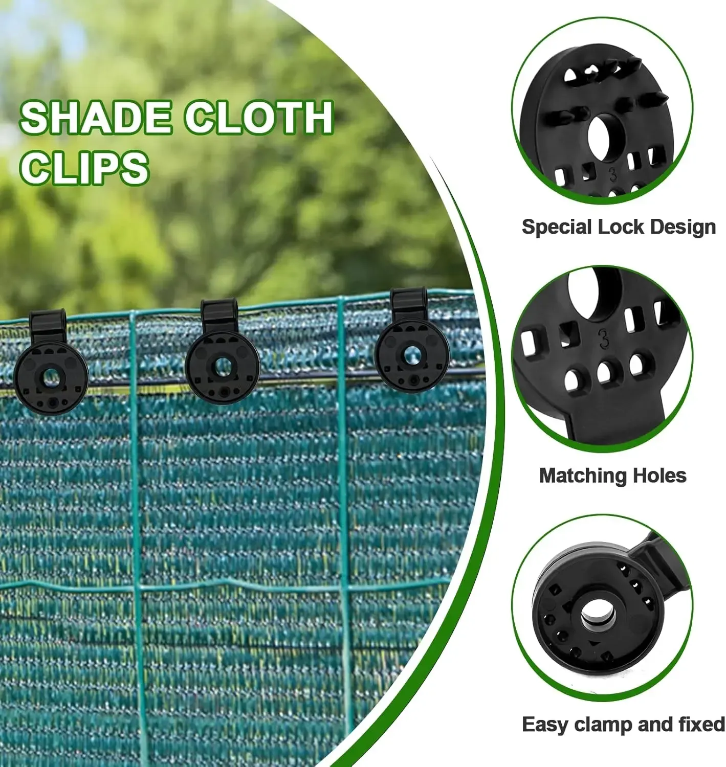 Outdoor Heavy-Duty Universal Shade Cloth Clips