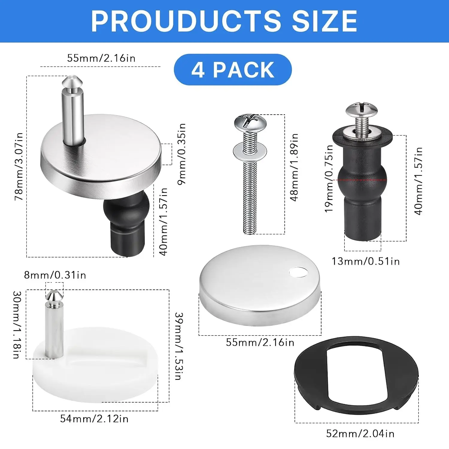 Toilet Seat Hinge Bolts Kit
