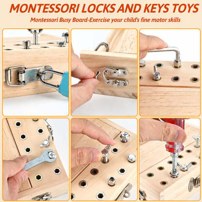 Montessori Screwdriver Lock And Key Board