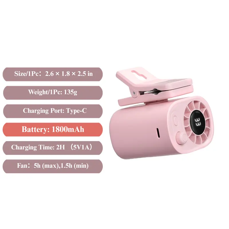 【Summer Survivals】JOYTUTUS 2026 Semiconductor Cooling Car Clip On Fan - 360° Rotation, 100 Speeds Adjustable, LED Display, USB Rechargeable, Wide Clamp, 20Hr 3000mAh Battery, Car Accessories Car Fan Car Seat Fan High Velocity Fan Dealsforyoudays