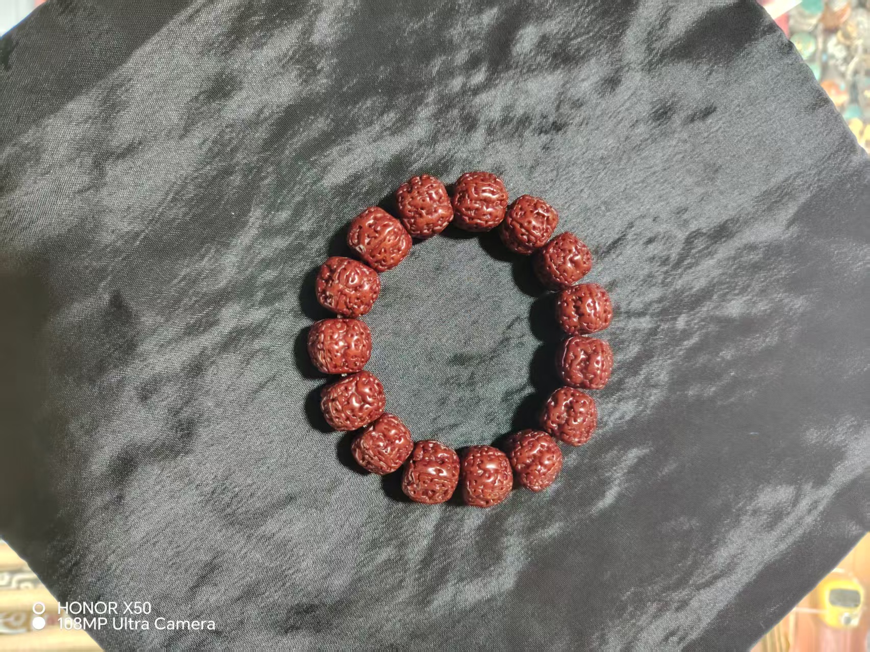 Vintage Red Rudraksha Bodhi Bracelet Tibetan Style Meditation Prayer Beads Ethnic Hand Carved Jewelry for Men Women(Limited Time)