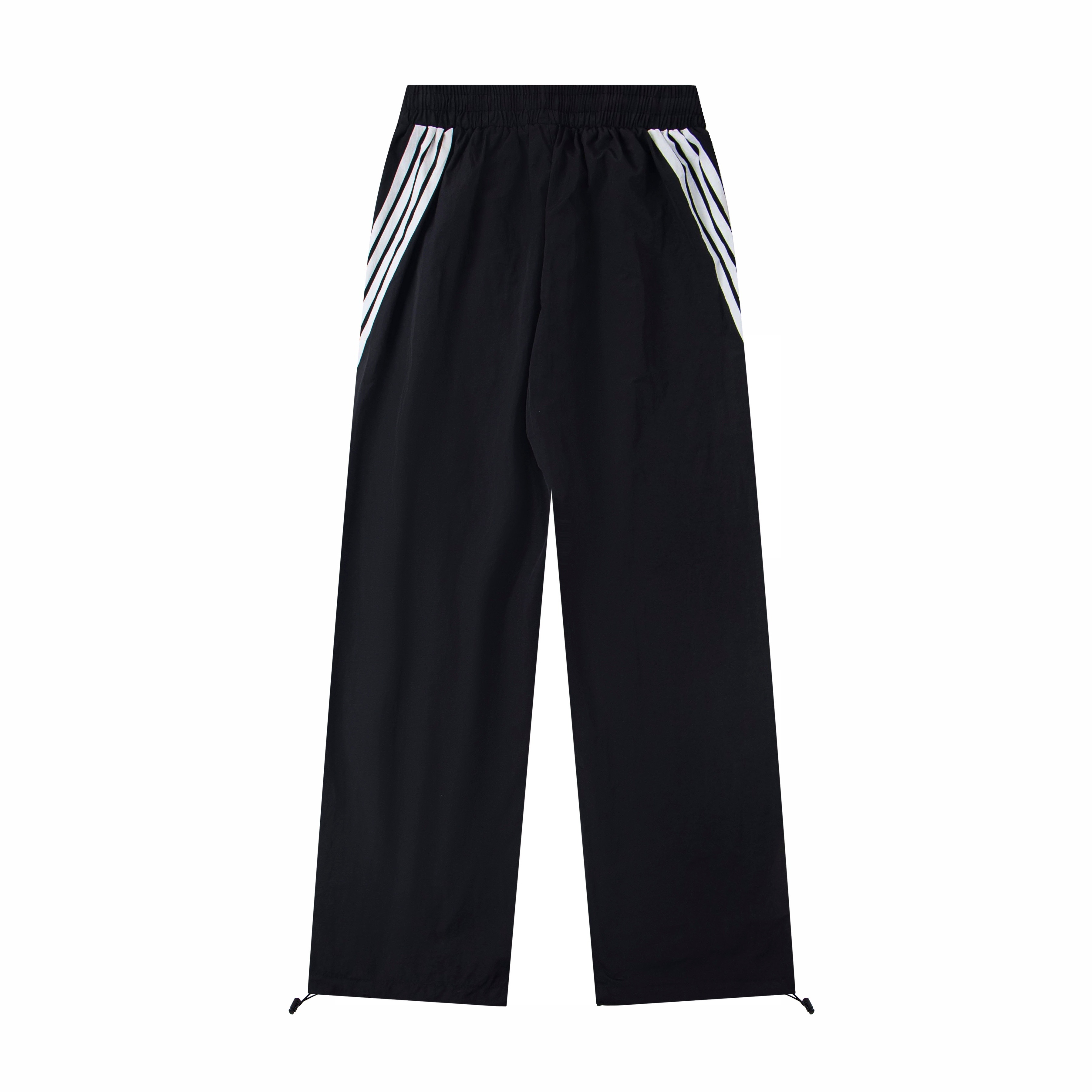 Mixed Emotion Striped Wide-Leg Cotton Track Pants – Unisex Elastic Waist Streetwear Trousers