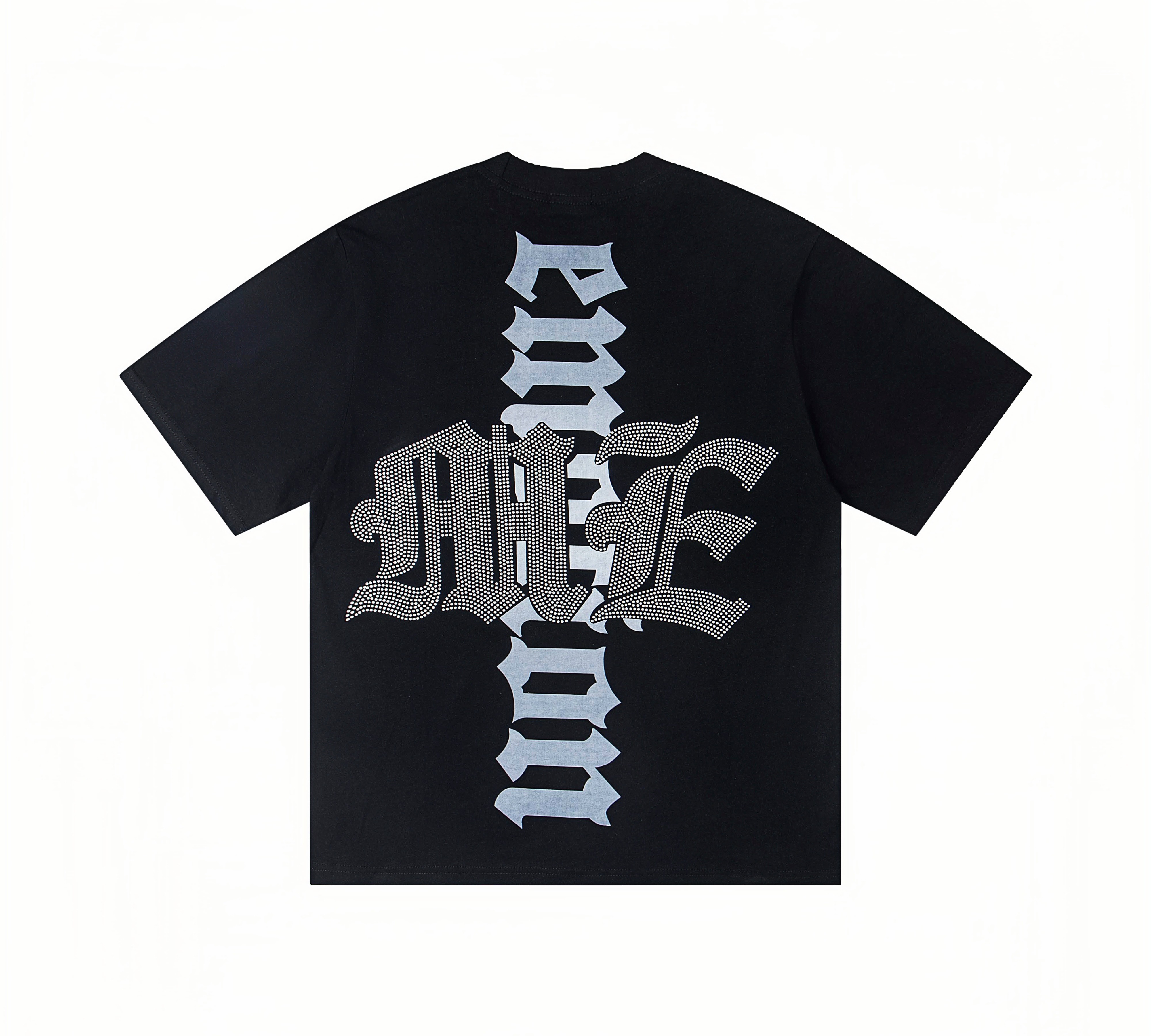 Diver & Lighthouse Rhinestone Print Oversized T-Shirt – Unisex 100% Cotton Streetwear Tee