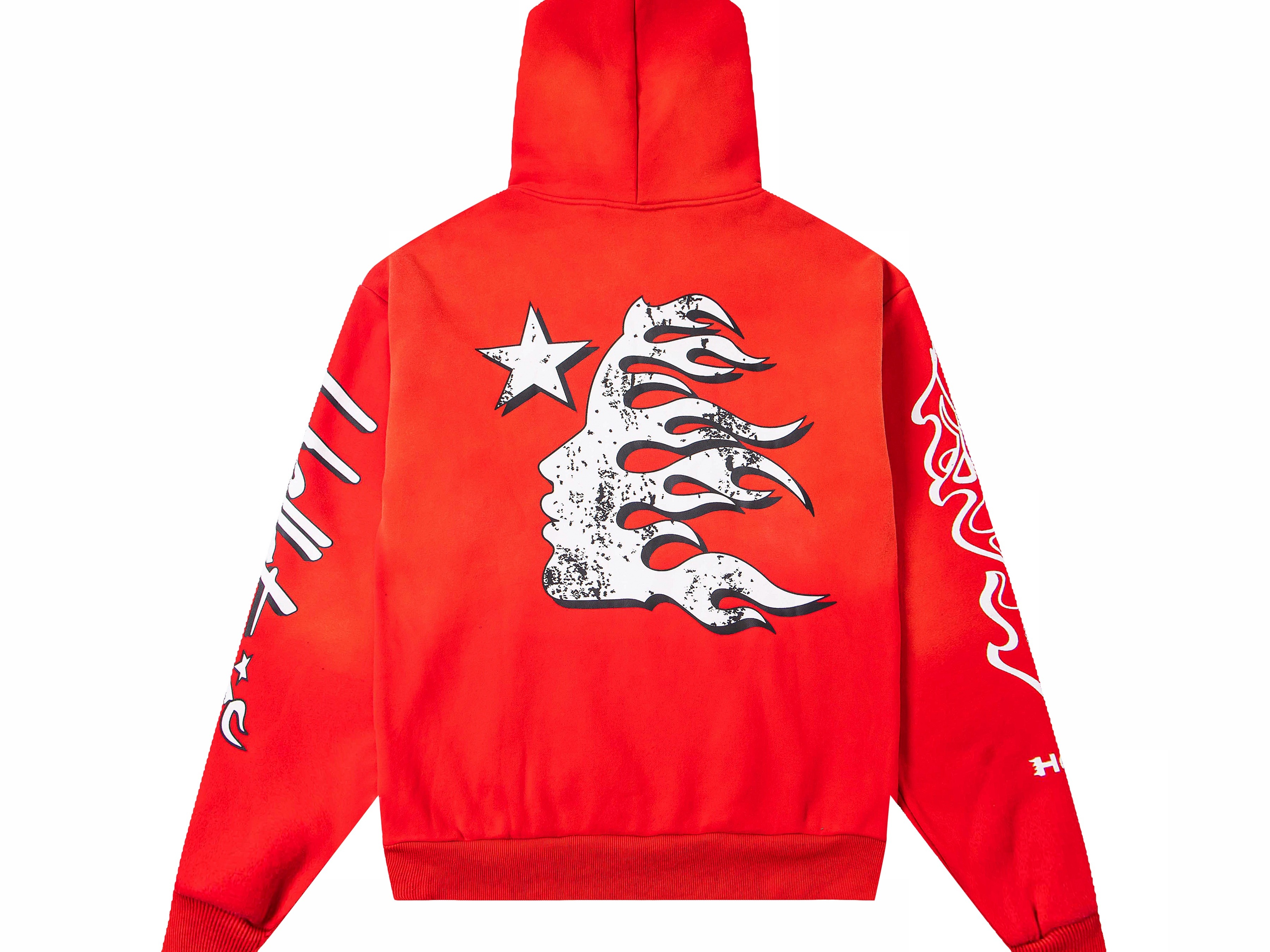 Hellstar Flame Face Graphic Hoodie – Oversized Y2K Streetwear Pullover