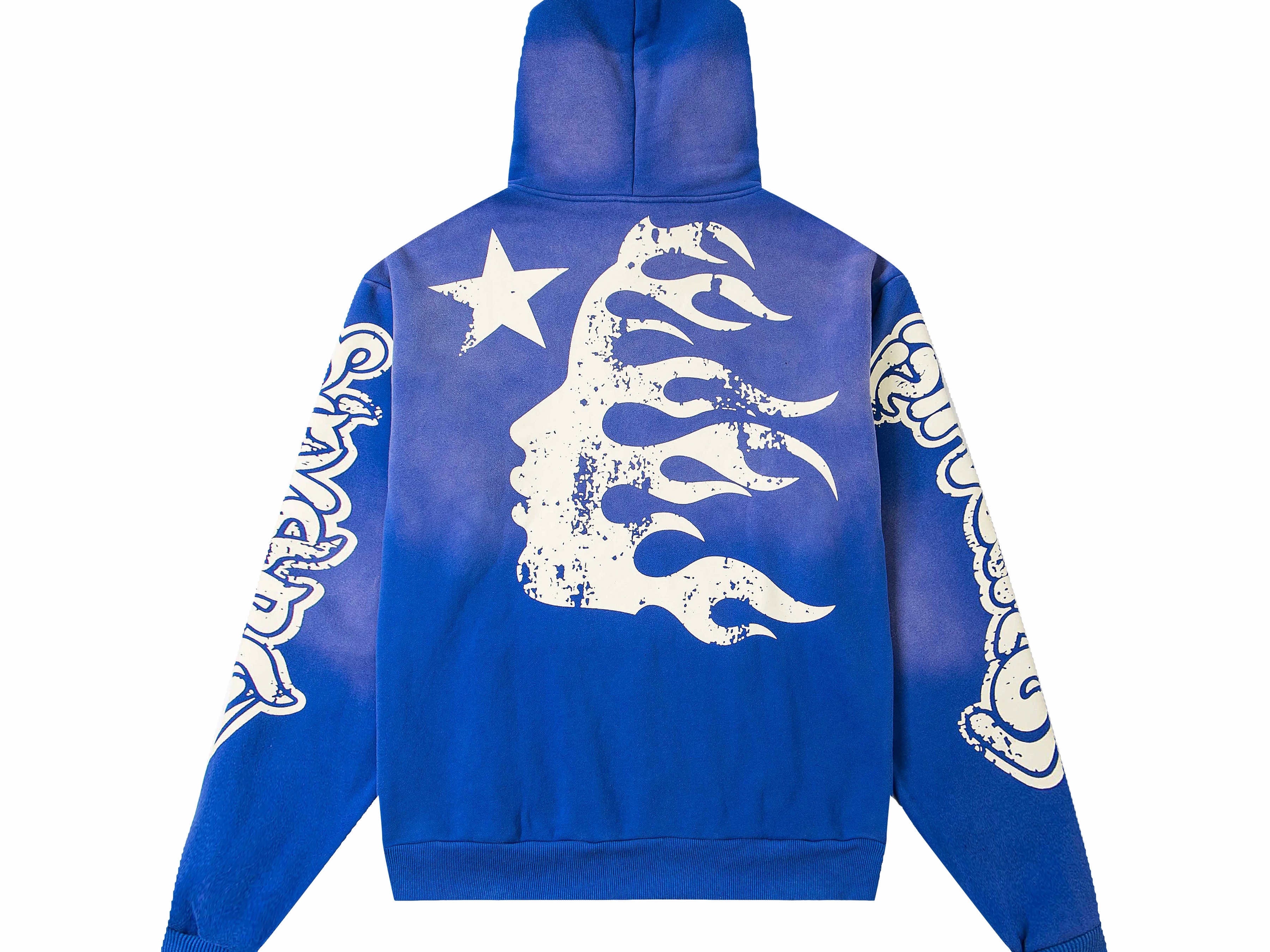 Flame Face Graphic Hoodie – Oversized Y2K Streetwear Pullover