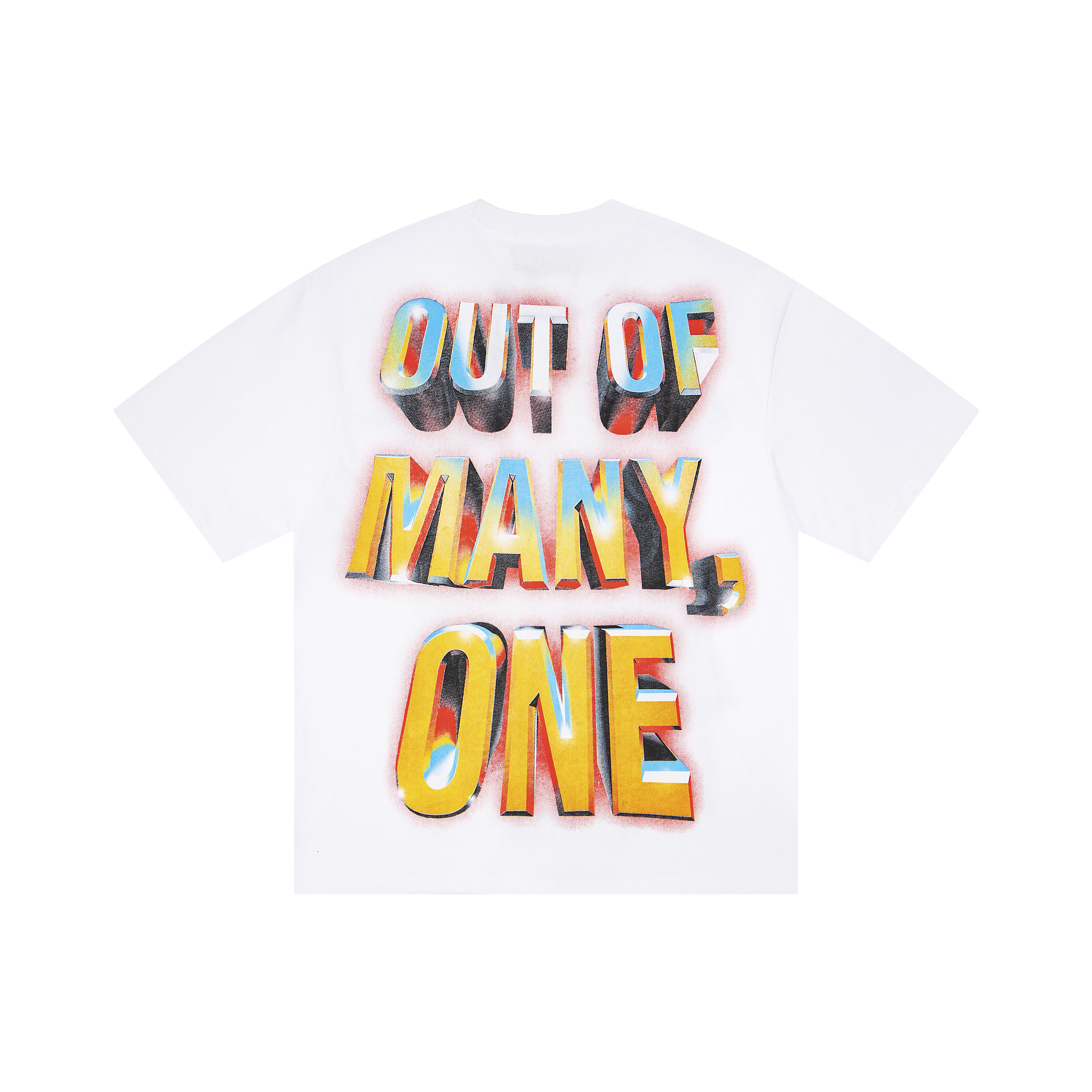 Military Helmet Skull 3D Bubble Letter Graphic Oversized Crew Neck T-Shirt, Godspeed Heavy Cotton Unisex Streetwear White Tee Sizes 1-4