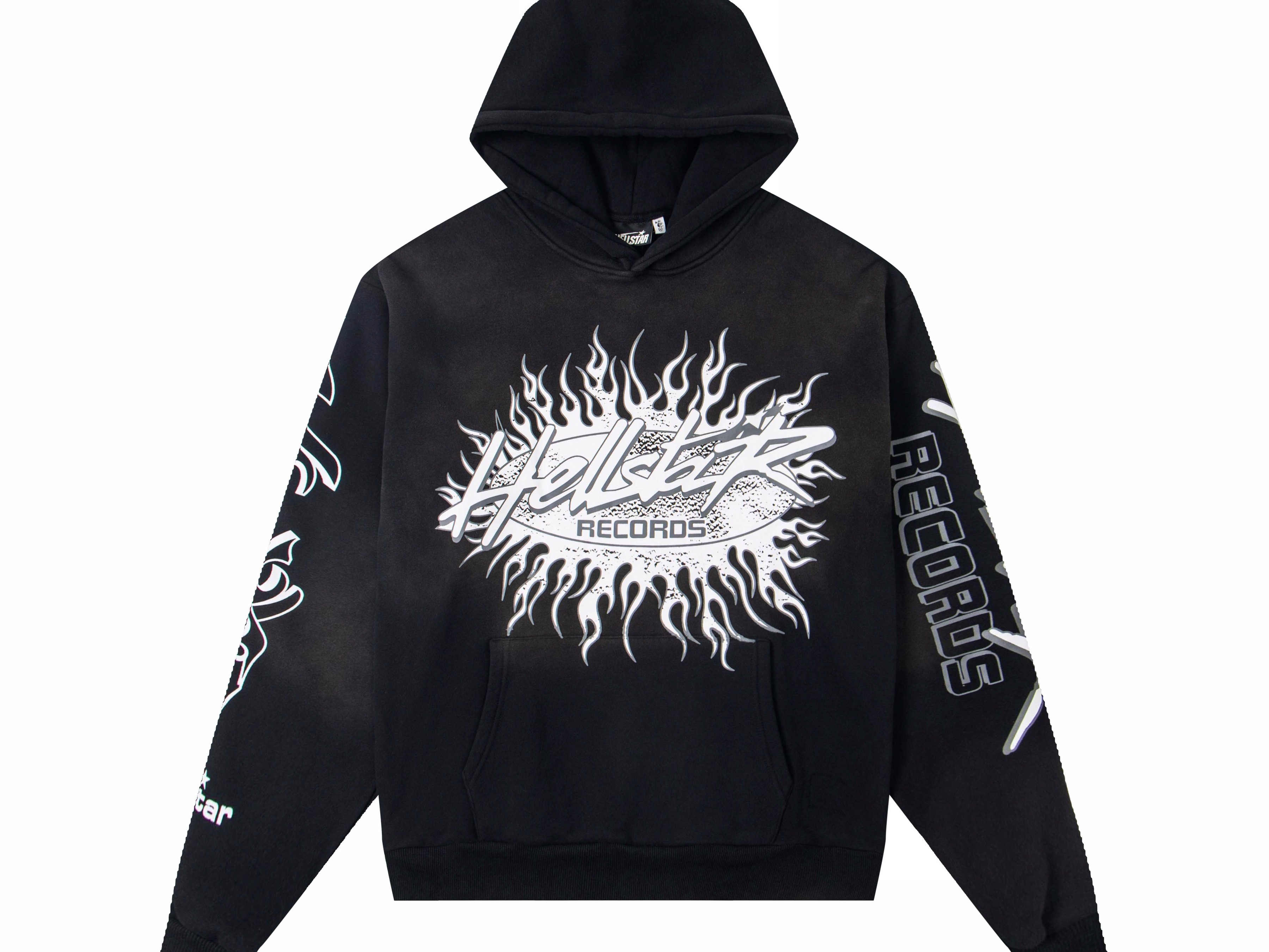 Hellstar Flame Face Graphic Hoodie – Oversized Y2K Streetwear Pullover